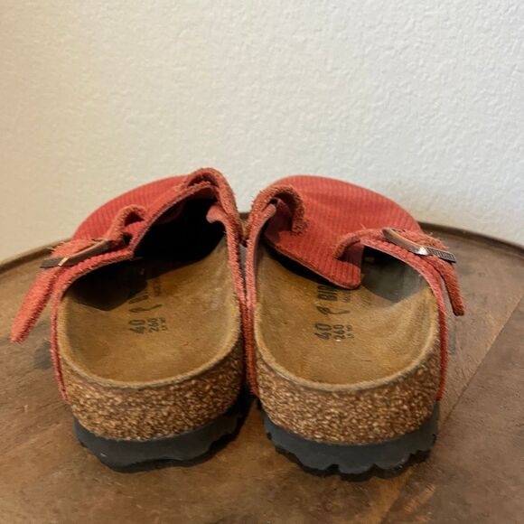 Birkenstock Sienna Red Suede Boston Corduroy Slide Clogs Shoes Women's Size 9 - Picture 4 of 11